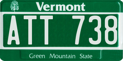 VT license plate ATT738
