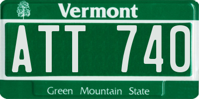 VT license plate ATT740