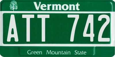 VT license plate ATT742