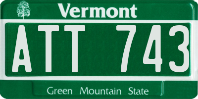 VT license plate ATT743