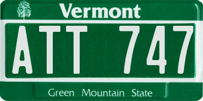 VT license plate ATT747