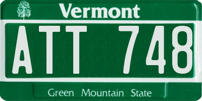 VT license plate ATT748