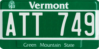 VT license plate ATT749