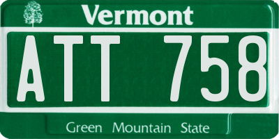 VT license plate ATT758