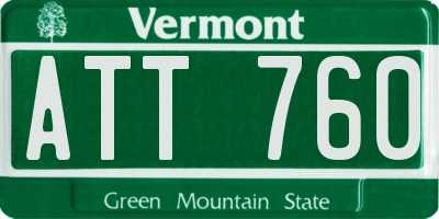 VT license plate ATT760