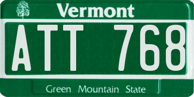 VT license plate ATT768