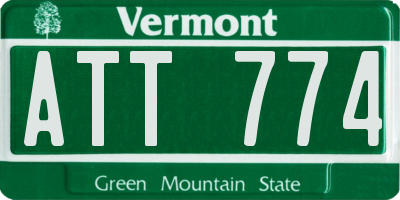 VT license plate ATT774