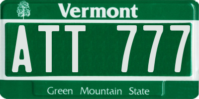 VT license plate ATT777