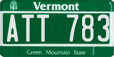 VT license plate ATT783