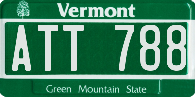 VT license plate ATT788