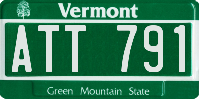 VT license plate ATT791