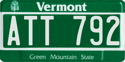 VT license plate ATT792