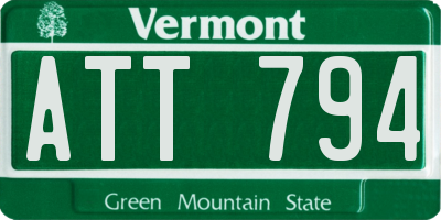 VT license plate ATT794