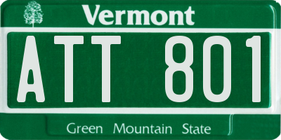 VT license plate ATT801