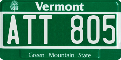 VT license plate ATT805