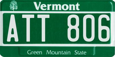 VT license plate ATT806