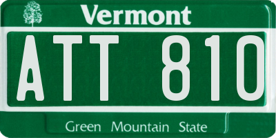 VT license plate ATT810