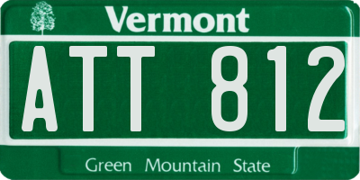VT license plate ATT812