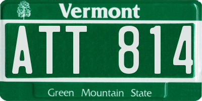 VT license plate ATT814