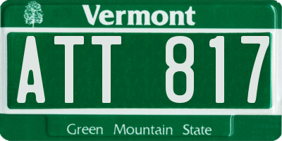 VT license plate ATT817