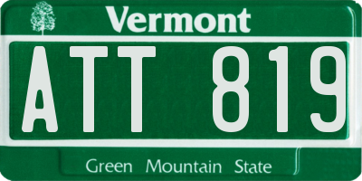 VT license plate ATT819
