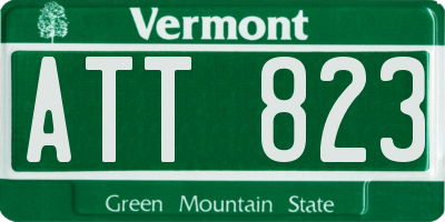 VT license plate ATT823