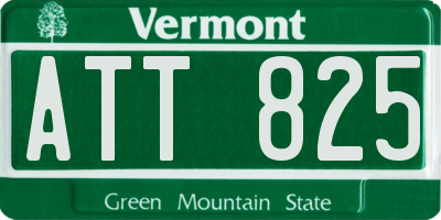 VT license plate ATT825
