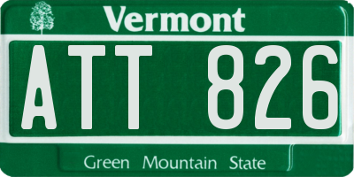 VT license plate ATT826