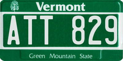VT license plate ATT829