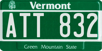 VT license plate ATT832