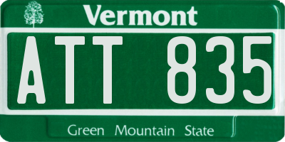 VT license plate ATT835