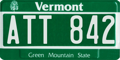 VT license plate ATT842
