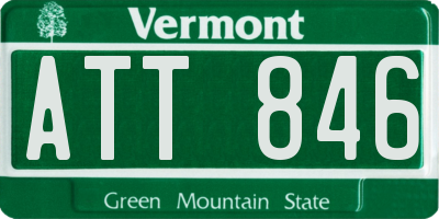 VT license plate ATT846