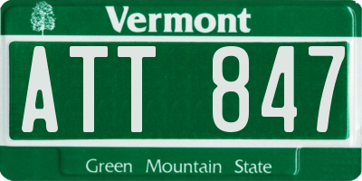 VT license plate ATT847