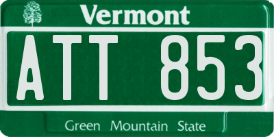 VT license plate ATT853