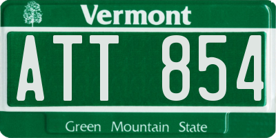VT license plate ATT854