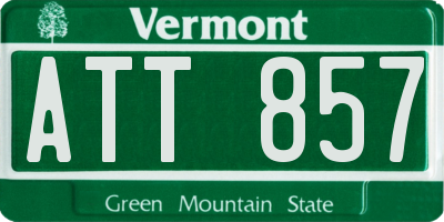 VT license plate ATT857