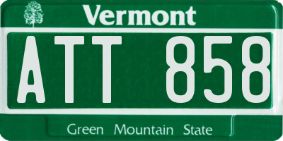 VT license plate ATT858
