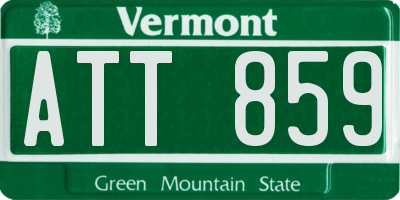 VT license plate ATT859