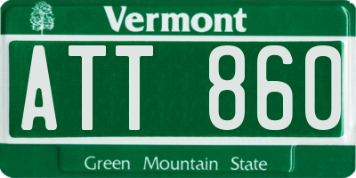 VT license plate ATT860