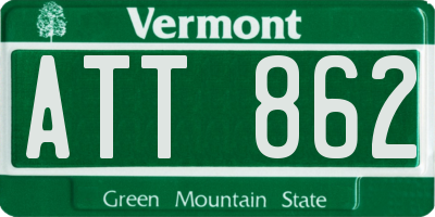 VT license plate ATT862