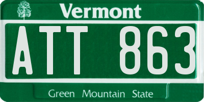VT license plate ATT863