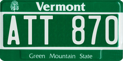 VT license plate ATT870