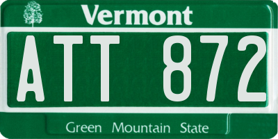 VT license plate ATT872