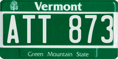 VT license plate ATT873
