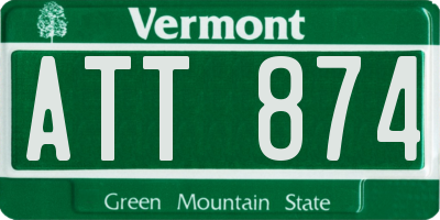 VT license plate ATT874