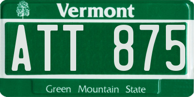 VT license plate ATT875