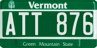 VT license plate ATT876