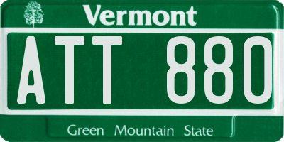 VT license plate ATT880