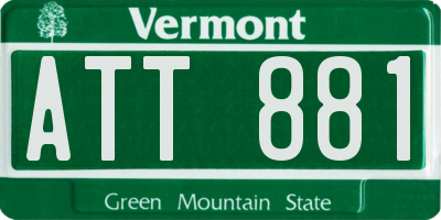 VT license plate ATT881